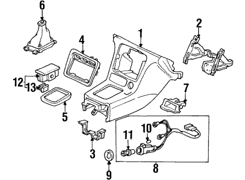 1997 Acura CL Front Console Console, Front (Quartz Gray) Diagram for 77291-SY8-A01ZB