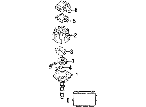 1994 Cadillac DeVille Ignition System Wire Asm, Spark Plug #1 Cyl(28"Long) Diagram for 12192088