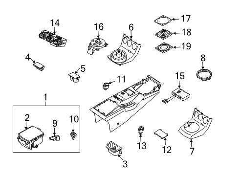2008 Nissan 350Z Switches Control Assembly Diagram for 27500-CF40B