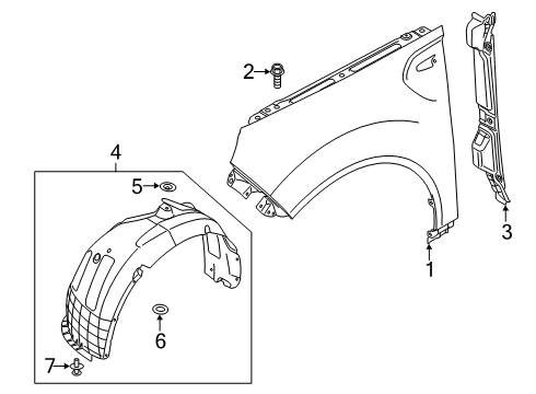 2022 Kia Soul Fender & Components Guard Assembly-Front WHE Diagram for 86811K0000