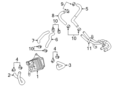 2017 Honda Civic Trans Oil Cooler Hose, MTf (B) Diagram for 25212-5DE-007