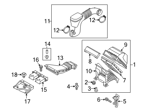 2017 Kia Sorento Air Intake Hose Assembly-Air Intake Diagram for 28130-C5100