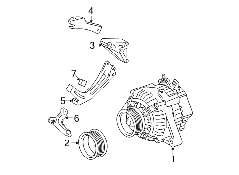 2003 Toyota Highlander Alternator Alternator Diagram for 27060-20200-84