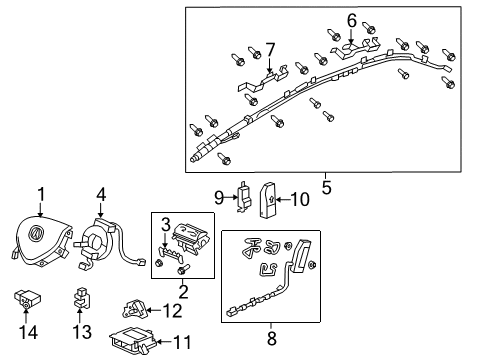 2014 Acura TSX Air Bag Components Module Assembly, Driver Side Side Curtain Airbag Diagram for 78875-TL4-A81