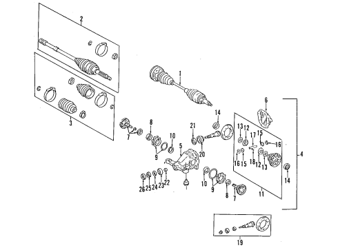 1994 Toyota Supra Rear Axle, Axle Shafts & Joints, Differential, Propeller Shaft Inner Boot Diagram for 04429-40022