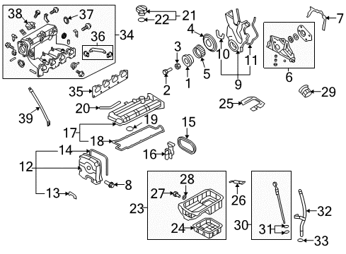 2007 Hyundai Elantra Senders Pan Assembly-Engine Oil Diagram for 21520-23604