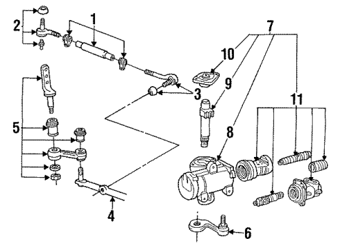 1997 Ford Crown Victoria Steering Column & Wheel, Steering Gear & Linkage Center Link Diagram for F5AZ-3304-A