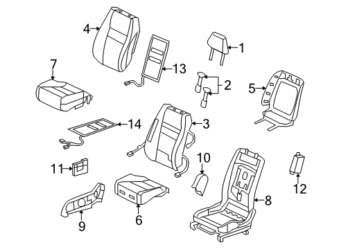 2011 Honda Civic Heated Seats Pad, R. FR. Seat-Back Diagram for 81127-SNA-C21