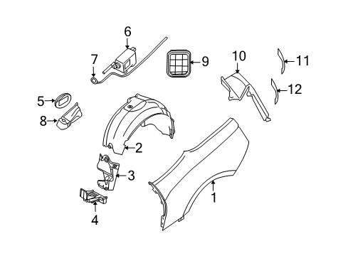 2003 BMW Z4 Quarter Panel & Components Fill-In Flap Diagram for 51177012740