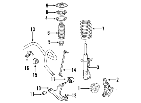 2009 Saturn Outlook Front Suspension Components, Lower Control Arm, Stabilizer Bar Strut Diagram for 22902430