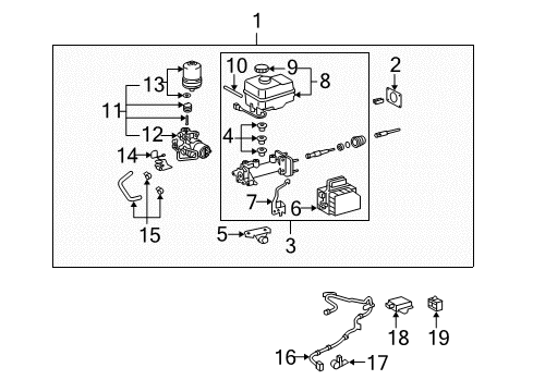 2010 Toyota FJ Cruiser ABS Components Master Cylinder Diagram for 47025-35131