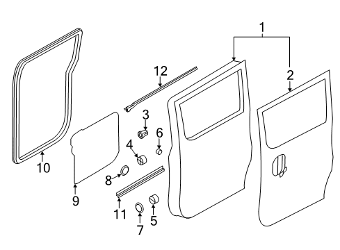 2017 Nissan NV200 Side Loading Door - Door & Components Bumper-Slide Door Diagram for 82896-JX00B