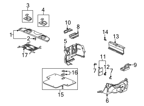 2002 Acura CL Interior Trim - Rear Body Lining Assembly, Rear Panel (Star Black) Diagram for 84640-S3M-A00ZA