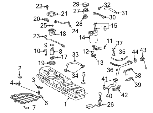 2001 Toyota MR2 Spyder Fuel Supply Evaporator Tube Diagram for 77027-17030