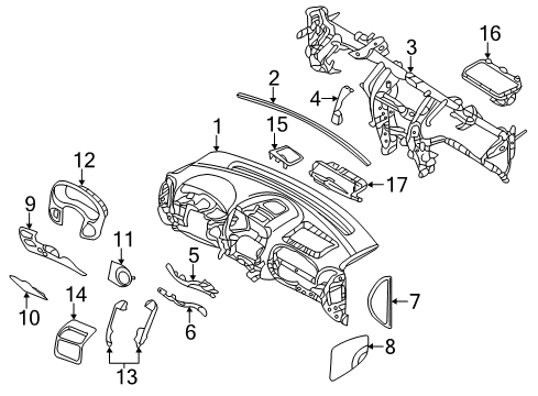 2014 Kia Sedona Instrument Panel Grille-Speaker Assembly Diagram for 847204D020BQ