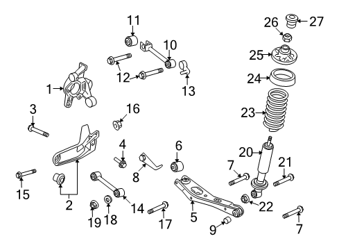 2008 Ford Explorer Sport Trac Rear Suspension Components, Lower Control Arm, Stabilizer Bar Coil Spring Diagram for 7A2Z-5560-A