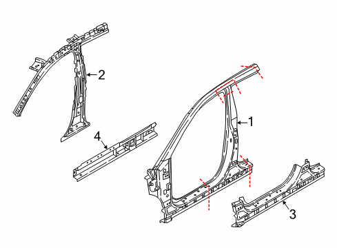 2017 Kia Niro Aperture Panel, Rocker Panel Assembly-Side SILL Diagram for 65180G5000