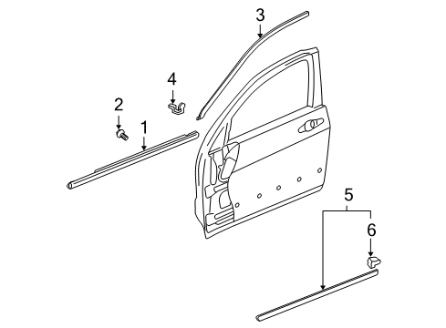 2007 Honda Accord Exterior Trim - Front Door Protector, R. FR. Door *NH695M* (NEW OPAL SILVER METALLIC) Diagram for 75302-SDA-A11ZM