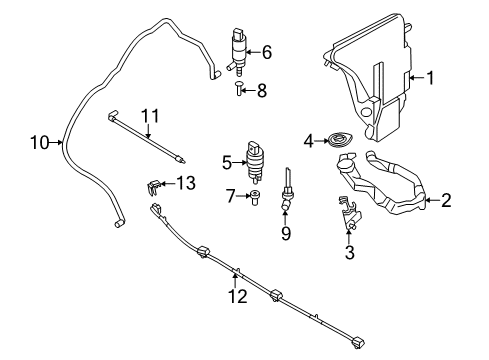 2012 BMW 550i GT Wiper & Washer Components Washer Fluid Reservoir Diagram for 61667269668