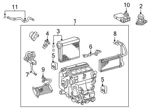 2015 Lexus LX570 Heater Core & Control Valve Radiator Assembly, Air C Diagram for 87050-60870