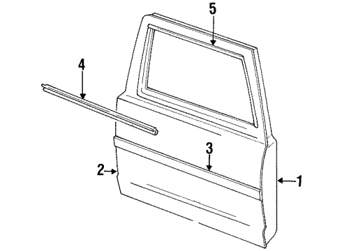 1991 Ford Explorer Door & Components, Exterior Trim Body Side Molding Diagram for F1TZ9820878EAPTM