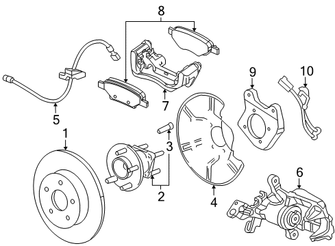 2015 Chevrolet Cruze Rear Brakes Plate Asm-Rear Brake Backing Diagram for 13424620