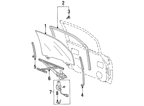 1997 Honda Odyssey Rear Door Sash, L. FR. Door (Lower) (FR) Diagram for 72270-SX0-003