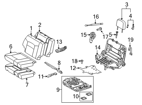 2015 Lexus LX570 Third Row Seats Pad, NO.3 Seat Cushion, RH Diagram for 79335-60140