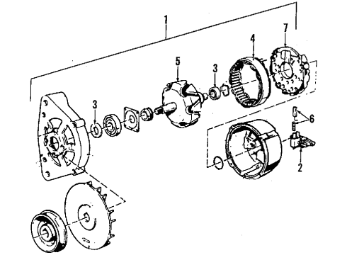 1994 BMW 318i Alternator Voltage Regulator Diagram for 12311739365