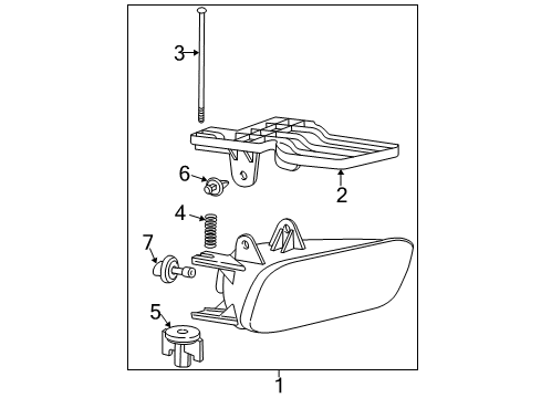 2001 Chevrolet Silverado 3500 Fog Lamps Fog Lamp Assembly Diagram for 10368477