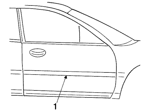 1997 Plymouth Neon Exterior Trim - Front Door Molding-Front Door Diagram for 5012400AA