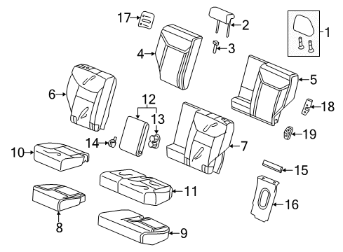 2016 Honda CR-V Rear Seat Components Cover, RR. Diagram for 82177-T0A-A01