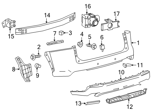 2015 Lexus NX200t Rear Bumper Cover, Rear Bumper, Lw Diagram for 52169-78010