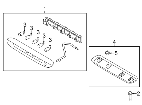 2017 Kia Soul EV High Mount Lamps Lamp Assembly-High Mounted Stop Diagram for 92700B2010