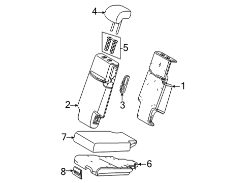 2021 Toyota Sienna Second Row Seats Headrest Diagram for 71940-08300-B0