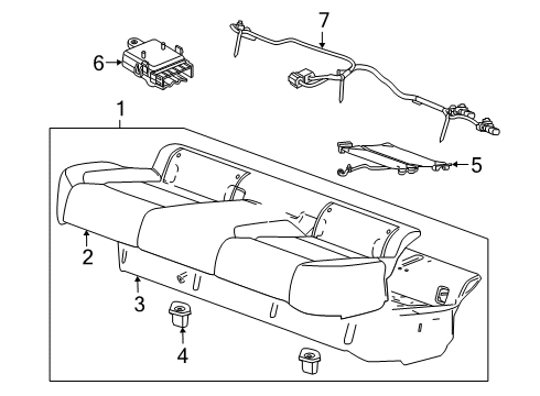2021 Chevrolet Malibu Rear Seat Components Cushion Cover Diagram for 84298082