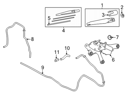 2022 Lexus NX350 Wiper & Washer Components ARM, RR WIPER Diagram for 85241-78050