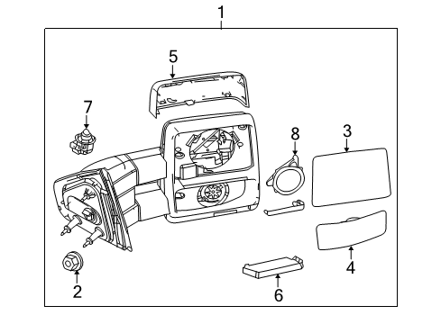 2011 Ford F-150 Mirrors Mirror Cover Diagram for 7L3Z-17D743-AA