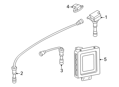 2005 Hyundai Sonata Ignition System Coil & Bracket-Ignition Diagram for 27301-37105