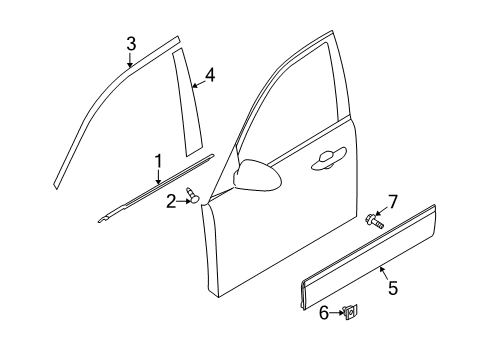 2007 Kia Amanti Exterior Trim - Front Door GARNISH Assembly-Front Door L Diagram for 877113F500