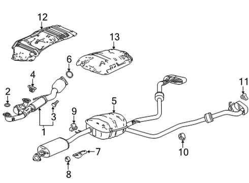 2022 Acura MDX Exhaust Components Rubber, Exhaust Mounting Diagram for 18215-TYA-A11