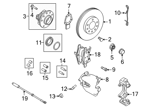 2008 Saturn Astra Front Brakes Housing, Front Brake Caliper Diagram for 93176427