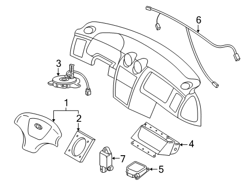 2008 Hyundai Tiburon Air Bag Components Wiring Assembly-Air Bag Extension Diagram for 91760-2C010