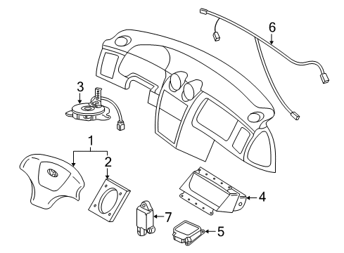 2008 Hyundai Tiburon Air Bag Components Wiring Assembly-Air Bag Diagram for 91710-2C020