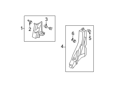 2006 Honda Ridgeline Interior Trim - Quarter Panels Garnish Assy., L. RR. Seat Side *NH574L* (TU WARM GRAY) Diagram for 84191-SJC-A01ZA