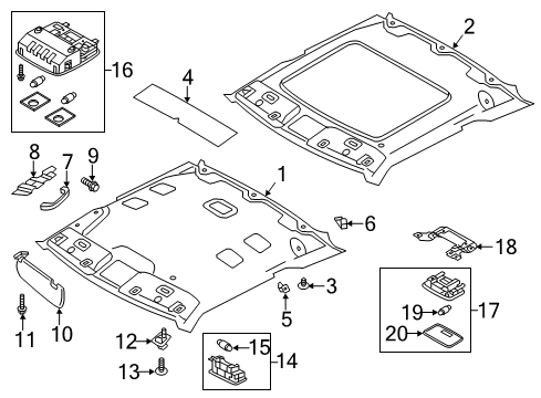 2013 Hyundai Veloster Interior Trim - Roof Vanity Lamp Assembly, Right Diagram for 92892-3S000-8M