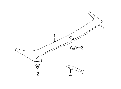 2001 Hyundai Sonata Rear Spoiler Pad-Rear Spoiler, LH Diagram for 87258-38000