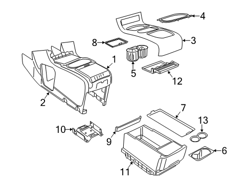 2016 Dodge Grand Caravan Front Console Mat-Console Diagram for 1VQ69DX9AA