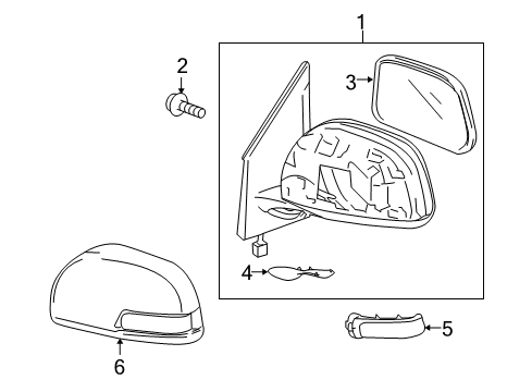 2009 Toyota RAV4 Outside Mirrors Mirror Assembly Diagram for 87940-42A70