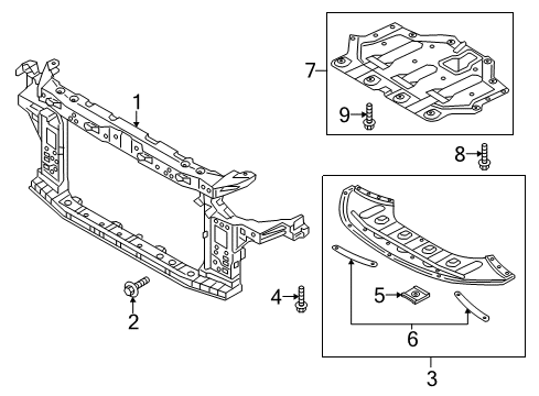 2016 Hyundai Sonata Radiator Support Carrier Assembly-Front End Module Diagram for 64101-C2000